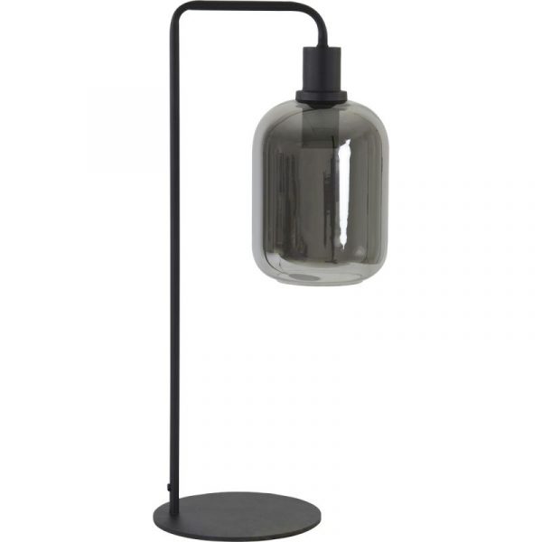 Koop nu: Tafellamp Lovie zwart+smoke glas hoog