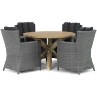 Aanbieding Garden Collections Venerdi/Sand City 120 cm rond dining tuinset 5-delig