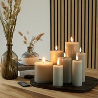 Aanbieding Luxe set met ledkaarsen 7-delig - Grijs - 8720604887839
