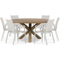 Aanbieding Osmen Joliet/Sand City 160 cm dining tuinset 7-delig