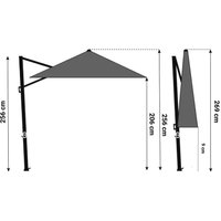 Aanbieding Camello Luna zweefparasol 3.5m S2 Excellent (excl. voet)