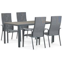 Aanbieding Hartman Sitges/Solare 160 cm dining tuinset 5-delig