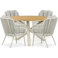 Aanbieding Santika Nanda/Ancona 125 cm dining tuinset 5-delig