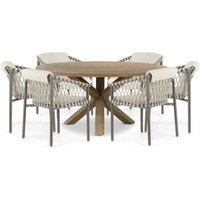 Aanbieding 4 Seasons Outdoor Allora/Sand City 160 cm dining tuinset 7-delig