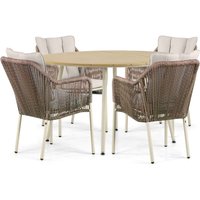 Aanbieding De Laan Marbella/Matale 125 cm dining tuinset 5-delig