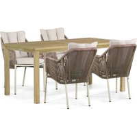 Aanbieding De Laan Marbella/Weston 160 cm dining tuinset 5-delig
