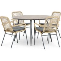 Aanbieding De Laan Catalone/Matale 125 cm dining tuinset 5-delig