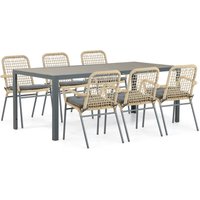 Aanbieding De Laan Catalone/Solare 200 cm dining tuinset 7-delig