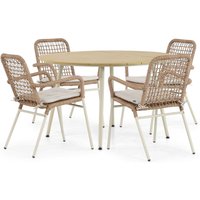 Aanbieding De Laan Catalone/Matale 125 cm dining tuinset 5-delig