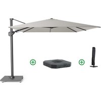Aanbieding Platinum Challenger zweefparasol 3x3m T2 wit frame (incl. voet + hoes) manhattan