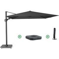 Aanbieding Platinum Challenger zweefparasol 3x3mT2 premium (incl. voet + hoes) faded black