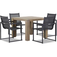 Aanbieding Lifestyle Delgada/Brighton 100 cm dining tuinset 5-delig stapelbaar