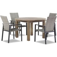 Aanbieding Lifestyle Upton/Brighton 120 cm rond dining tuinset 5-delig stapelbaar