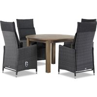 Aanbieding Garden Collections Madera/Brighton rond 120 cm dining tuinset 5-delig