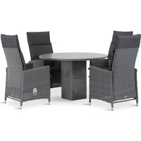 Aanbieding Garden Collections Madera/Graniet rond 120 cm dining tuinset 5-delig