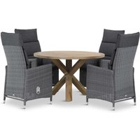Aanbieding Garden Collections Madera/Sand City rond 120 cm dining tuinset 5-delig