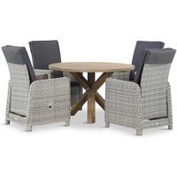 Aanbieding Garden Collections Bello/Sand City rond 120 cm dining tuinset 5-delig