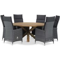 Aanbieding Garden Collections Madera/Sand City rond 160 cm dining tuinset 7-delig
