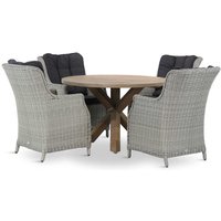 Aanbieding Garden Collections Buckingham/Sand City rond 120 cm dining tuinset 5-delig