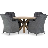 Aanbieding Garden Collections Buckingham/Sand City rond 120 cm dining tuinset 5-delig