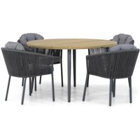 Aanbieding Santika Novita/Montana 130 cm rond dining tuinset 5-delig