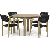 Aanbieding Lifestyle Dallas/Brighton 120 cm rond dining tuinset 5-delig