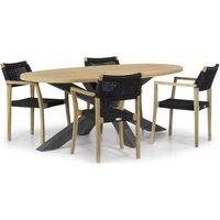Aanbieding Lifestyle Dallas/Brookline 200 cm dining tuinset 5-delig