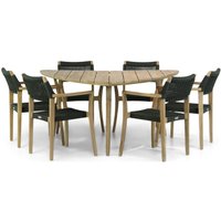 Aanbieding Lifestyle Dallas/Julia 155 cm triangel dining tuinset 7-delig