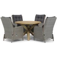 Aanbieding Garden Collections Kingston/Sand City 120 cm rond dining tuinset 5-delig
