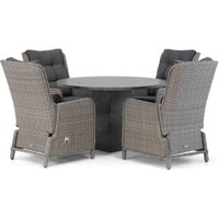 Aanbieding Garden Collections Kingston/Graniet 120 cm rond dining tuinset 5-delig