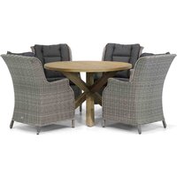 Aanbieding Garden Collections Aberdeen/Sand City 120 cm rond dining tuinset 5-delig