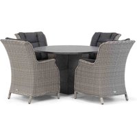 Aanbieding Garden Collections Aberdeen/Graniet 120 cm rond dining tuinset 5-delig