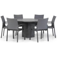 Aanbieding Lifestyle Rome/Graniet 140 cm rond dining tuinset 7-delig