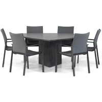 Aanbieding Lifestyle Rome/Graniet 170 cm triangel dining tuinset 7-delig