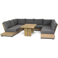 Aanbieding Lifestyle Hilton/Brighton 140 cm loungeset U-vorm 6-delig