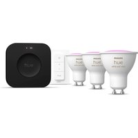 Koop Philips Hue Starter Kit - wit and Color Ambiance - Hue Bridge Pro + GU10 - 3 Pack + Dimmer Switch - Zwart - 8720169374546