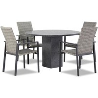 Aanbieding Lifestyle Upton/Graniet 120 cm dining tuinset 5-delig stapelbaar