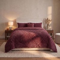 Aanbieding Lazy all-in-one dekbed ribstof - bordeaux - 8720578232468