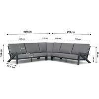 Aanbieding Lifestyle Salina/Rockville 120 cm dining tuinset 5-delig