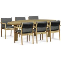 Aanbieding Santika Suka/Leafline 240 cm dining tuinset 7-delig