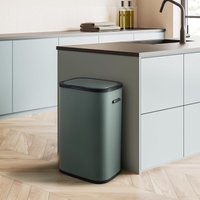 Aanbieding Prullenbak met drukdeksel - 60 liter - donkergroen - 8721184890493