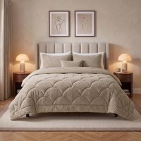 Aanbieding Lazy all-in-one dekbed Teddy fur - taupe - 8720578170050