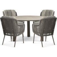 Aanbieding Santika Cayora/Trino 140 cm dining tuinset 5-delig