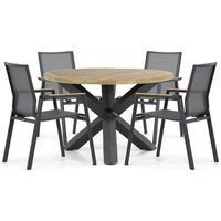 Aanbieding Lifestyle Fiora/Rockville 120 cm dining tuinset 5-delig