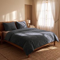 Aanbieding Teddy Hongaarse punt dekbedovertrek - antraciet - 8721184890349