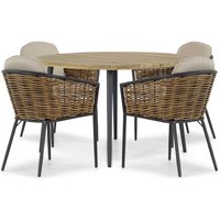 Aanbieding 4 Seasons Outdoor Calma/Serino 100 cm dining tuinset 5-delig