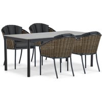 Aanbieding 4 Seasons Outdoor Calma/Fungo 45/55 cm stoel-bank loungeset 5-delig