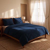 Aanbieding Teddy Hongaarse punt dekbedovertrek - petrolblauw - 8721184890462