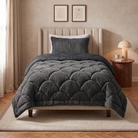 Aanbieding Lazy all-in-one dekbed Teddy fur - antraciet - 8720578170074