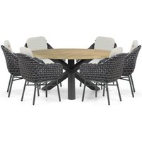 Aanbieding Santika Yovan/Rockville 160 cm dining tuinset 7-delig